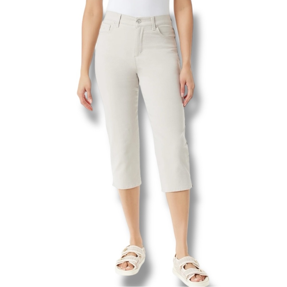 NWOT Gloria Vanderbilt Size 6 Stonewood High Rise Amanda Capri 5 Pocket Jeans
